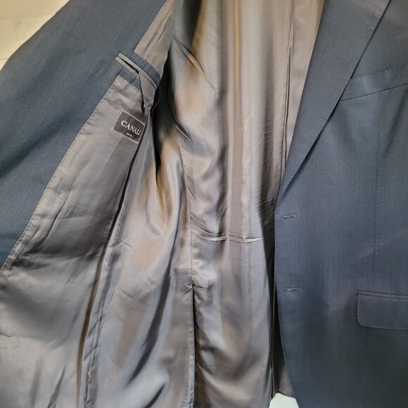 Canali Made in Italy Super 140s Wool Suit Jacket Blazer | EU 54 / US 44L - Picture 6 of 13